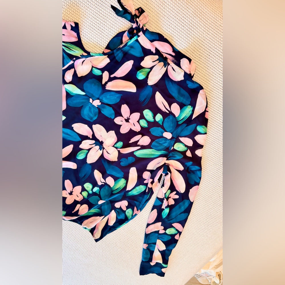 OCTAVIA Tie Neck Floral Blouse Women’s Top - Picture 11 of 14